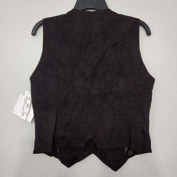 Vintage Doncaster Espresso Floral Paisley Button Vest - Picture 5 of 5